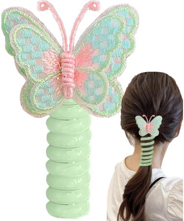 Phone Hair Clips Phone Cable Hair Bobbles - Spiral Hair Bobbles Phone Cable Colourful Elastic Phone Hair Clips for Children Women Children's Halloween Christmas Green - Buy Online on GoSupps.com