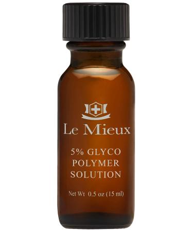 Le Mieux 5% Glyco Polymer Solution - Glycolic & Lactic Acid Micro Peel Serum Exfoliator for Uneven Skin Texture Peeling Solution for Face (0.5 oz / 15 ml)