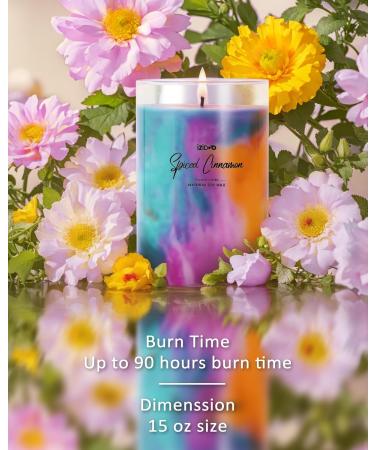 IZIDDO 15oz Cinnamon Aromatherapy Candle - Colourful Scented Candles Long Lasting 90 Hour Burn Perfect Gifts for Home & Special Occasions - Buy Online on GoSupps.com