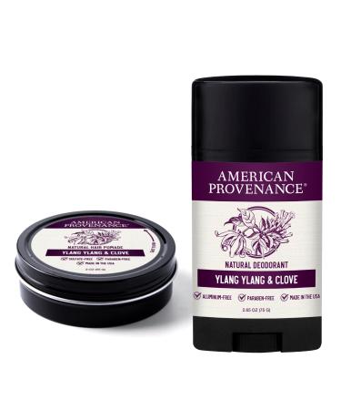 American Provenance Essential Grooming Bundle | Ylang Ylang & Clove Deodorant and Hair Pomade