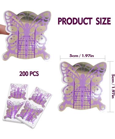 Kaluroil 200 PCs Nail Stencils - Self-Adhesive Violet Butterfly Designs for Gel & Artificial Nails | Nail Extension Accessories - Buy Online on GoSupps.com