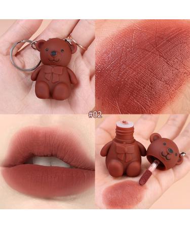2 in 1 Bear Lipstick Mist Matte Velvet Lipstick Waterproof Long Lasting Lip Gloss (2 Pack) - Cute Bear Makeup Set - Buy Online on GoSupps.com
