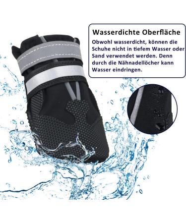 Reestboo Dog Shoes - Waterproof Anti-Slip Paw Protection Boots for Small Dogs | Reflective Straps & Velcro Fasteners | Ideal for Snow & Rain (Black Size S) - Buy Online on GoSupps.com