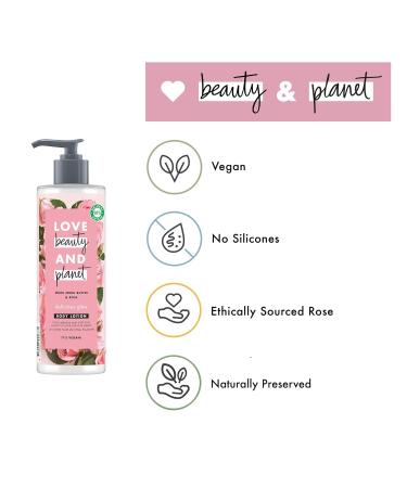 Love Beauty and Planet Muru Muru Butter & Rose Vegan Moisturizing Body Lotion - 400ml for Dry Skin | Nourish & Hydrate - Buy Online on GoSupps.com