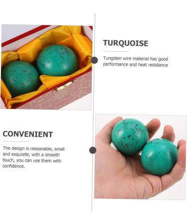 Beaupretty 4-Piece Turquoise Wooden Baoding Balls - Green Gemstone Fitness & Massage Accessories for Hand Training - Buy Online on GoSupps.com