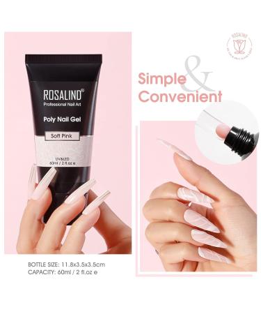 Rosalind Poly Nail Gel 60ml - Soft Pink UV/LED Acrylic Nail Extension & Repair Gel for Manicure - Buy Online on GoSupps.com