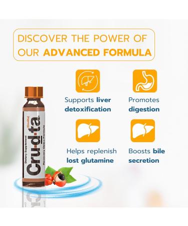 Crudta Recovery Detox Formula - L-Glutamine Silymarin Boldo Antioxidants | Immune Support - 5 Vials - International Shipping - Buy Online on GoSupps.com