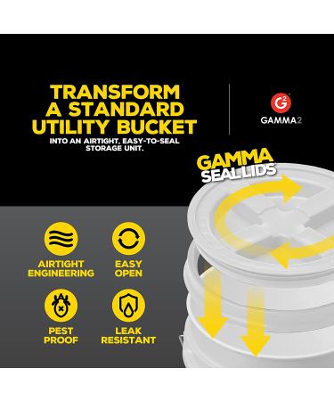 Gamma Seal Lid - Pet Food Storage Container Lids - Fits 3.5-7 Gallon Buckets White | GAMMA2 - Buy Online on GoSupps.com