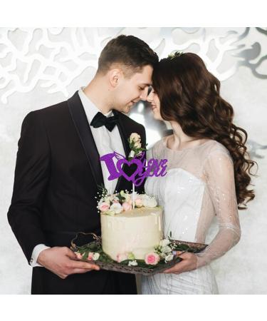 Trimming Shop Double Sided Glitter Card I Love You Cake Topper Wedding Cake Toppers for Valentine's Day Anniversary Engagement Party Cake Decoration Supplies Red Red I Love You - Buy Online on GoSupps.com