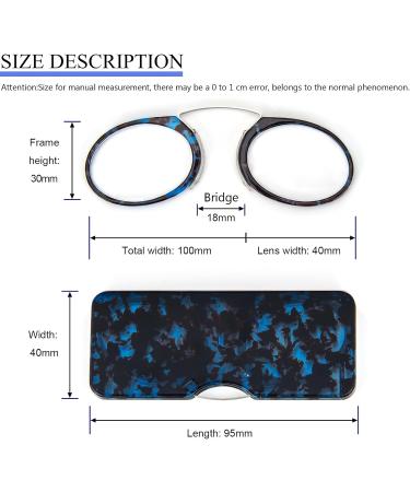 Kokobin Unisex Reading Glasses | Compact Mini Nose Clip | Blue Leopard +2.0 | Slide-Resistant Reading Aid | International Shipping Available - Buy Online on GoSupps.com