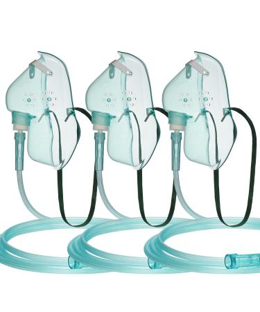 3 Packs Pediatric Elongated Oxygen Mask with Tubing Children Oxygen Mask Replacements with 210CM Long Tube Small Size Kid Mask Accessories for Home Use Compressor Oxygen Machines