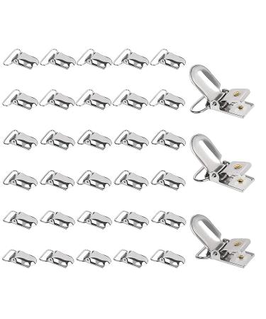 Latrate 50 pieces metal pacifier clips baby pacifier chains clip pacifier band baby boys pacifier chains clip for newborn pacifier hook baby car toy holder etc.