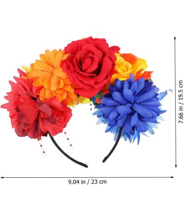 FRCOLOR Day of The Dead Headband Rose Flower Headband Floral Crown Mexican Headpiece Halloween Party Costume Headwear Assorted Color 2 - Buy Online on GoSupps.com