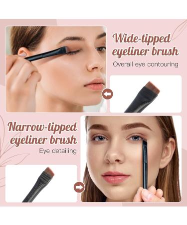 RMISODO 10 Pcs Angled Eyebrow and Eyeliner Brush Set - Professional Eye Makeup Applicators for Precision Lash Liner and Blending Eyeshadow - Buy Online on GoSupps.com