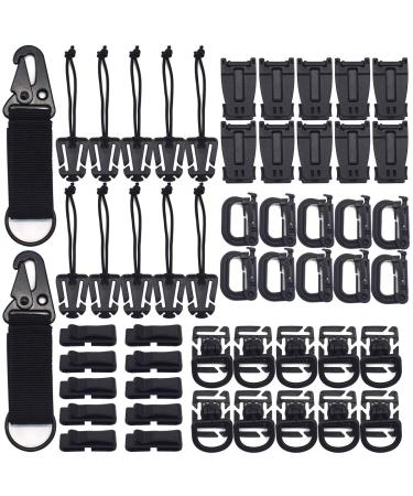 Tactical accessories attachments Roadloo 52 pieces Tactical ET Vest key rings multi-purpose-D ring locking water hose clip for tactical bags backpack survival training outdoor-trips