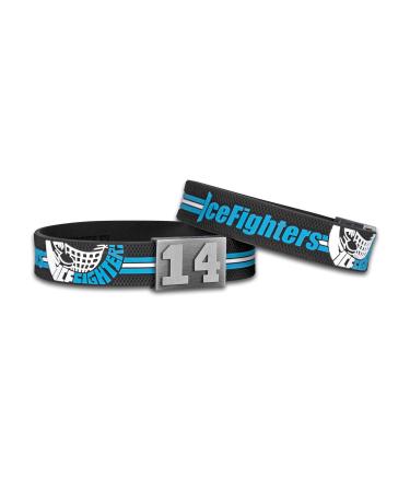 Brayce Icefighers Leipzig bracelet with your jersey number 00-99 i ice hockey pure with the original exa ice fighter jersey on the wrist.