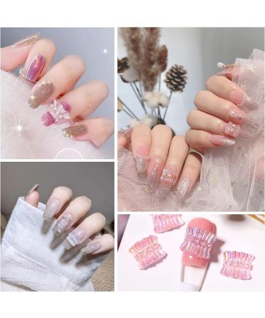 Aurora Bow Nail Charms 100PCS - 3D Love Heart & Bear Designs for Women - Resin Nail Art Decorations - Buy Online on GoSupps.com