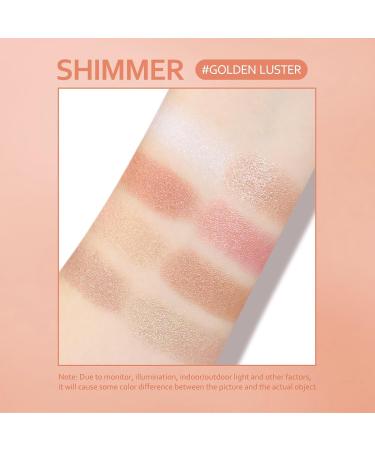 KYDA 8 Colors Baked Powder Palette | Multiuse Eyeshadow Highlighter & Contour | Lightweight Buildable Glossy Pigment - Golden Luster #01 - Buy Online on GoSupps.com