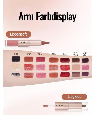  Erinde 2-in-1 Lipstick and Gloss #07 Matte - Buy Online on GoSupps.com