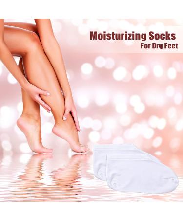 Moisturizing Spa Socks - 5 Pairs for Overnight Hydration | Moisture Enhancing Socks for Women and Men | White - Buy Online on GoSupps.com