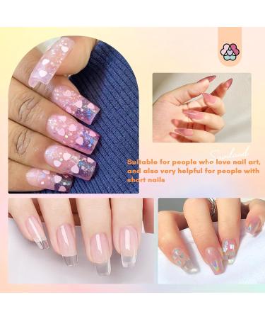 Saviland 5 in 1 Builder Nail Gel Set - 6 Colors Clear Pink Jelly Translucent Builder Gels | Nail Strengthener & Extension Gel Overlay | Nail Art Gifts for Women - 02 Colorful Jelly Translucent - Buy Online on GoSupps.com