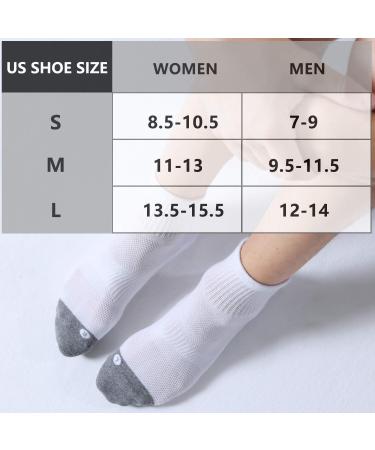 FITRELL 6 Pack Men's Athletic Ankle Socks Cushioned Sports Running Socks - White, Size 9-12 - Buy Online on GoSupps.com