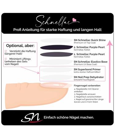 Buy SN Schnellac Purple Pearl UV Nail Polish - Vegan Shellac Gel - Opaque Mother of Pearl Violet - 10ml - Buy Online on GoSupps.com