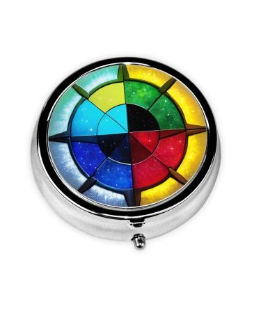 Shine in All Directionsround Pill Box 3 Compartments Round Pill Box Organizer for Purse Or Pocket &*Portable Travel Pill Box