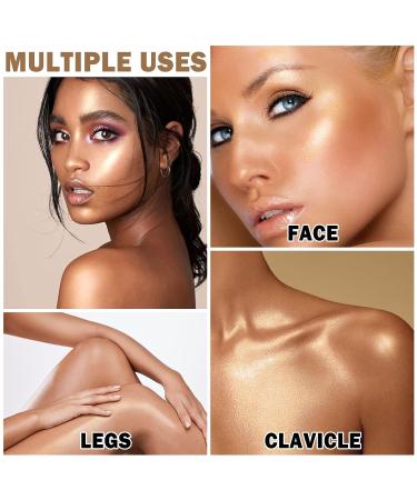 Shimmer Body Oil: All-in-One Makeup Highlighter for Face & Body - Glistening Bronze | Waterproof & Radiant Formula - Buy Online on GoSupps.com