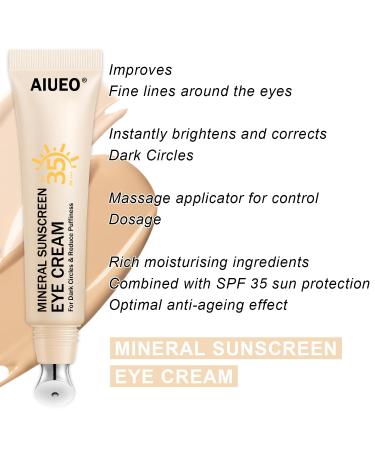 Scarman 3-in-1 Anti-Aging Mineral Eye Cream with SPF 35 | Dark Circles & Fine Lines Treatment | Blue Light Protection - 15ML (#01 Light - Buy Online on GoSupps.com