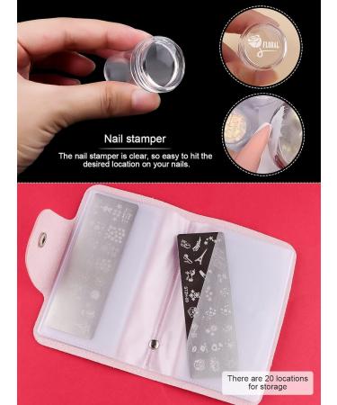Kalolary 9Pcs Valentine's Day Nail Art Stamping Plates Set - Flower, Unicorn, High Heel, Heart Images | Includes Stamper, Scraper, Storage Bag | Manicure Stencils Tools - Buy Online on GoSupps.com