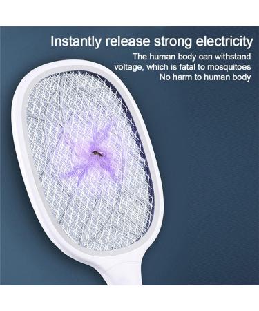 Electric Fly swatter Electric Mosquito swatter with UV USB Rechargeable LED Light Summer Mosquito Trap 10 Lights Pink - Buy Online on GoSupps.com