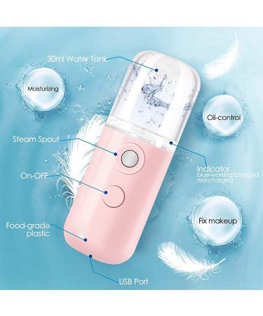 GIVERARE Nano Facial Steamer Mini Mister USB Rechargeable Sprayer - Pink | Hydrating Mist for Daily Makeup, Skin Care, and Eyelash Extensions - Buy Online on GoSupps.com