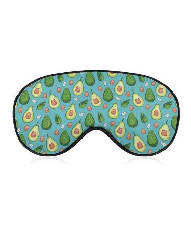 Funny Avocado Fruit Sleep Mask Eye Cover for Sleeping Blindfold with Adjustable Strap Blocks Light Night Travel Nap for Men Women