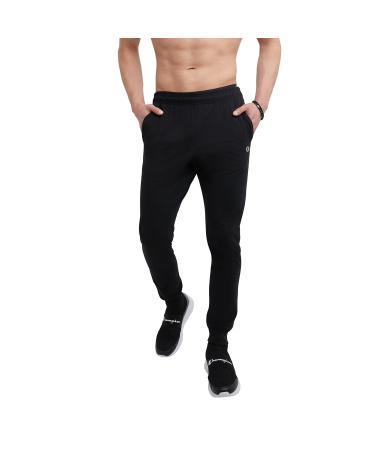Champion Men's Everyday Cotton Joggers, 31" Inseam, Cotton Knit Jog Pants Left Hip "C" Logo, Tapered Jersey Jogger Pants Medium Black-407q88 - Buy Online on GoSupps.com