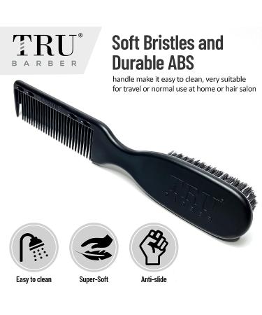 TRU BARBER PRO Fading Brush - Barber Fade Brush for Clippers and Beard Cleaning - Buy Online on GoSupps.com