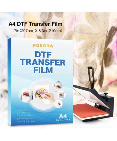 AOSORW DTF Transfer Film - 50 Sheets, Sublimation/Iron On Heat Transfer Paper (A4 Size) - Buy Online on GoSupps.com
