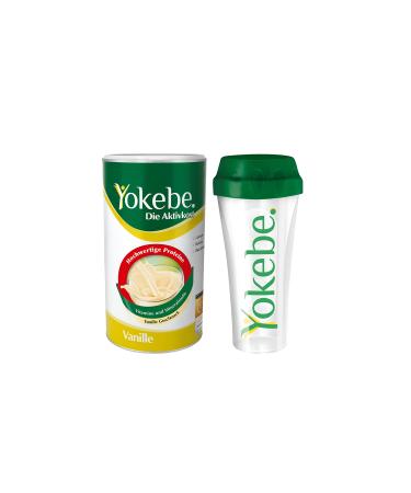 Yokebe vanilla start Package including shaker - the activated food - diethake for weight loss - gluten -free lactose -free and vegetarian - diet drink with proteins (500 g 12 portions)