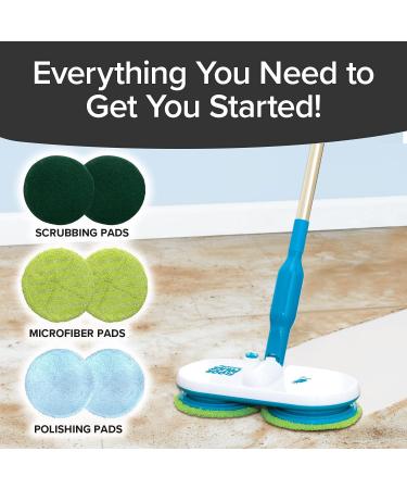 Floor Police Electric Mop with Dual Spinning Mopheads & 6 Cleaning Pads - Rechargeable & Cordless for Hardwood and Tile Floors - Buy Online on GoSupps.com