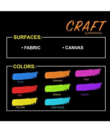Fabric Neon UV Paint Set - 8 Fluorescent Black Light Colors - 20ml each - Buy Online on GoSupps.com