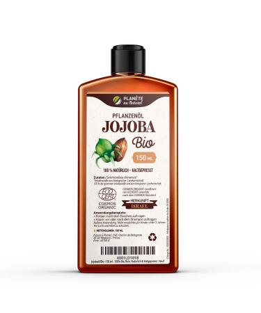 Jojoba Oil Organic 150 ml - 100% Organic Pure Natural & Cold Pressed 150 ml (Pack of 1) - Buy Online on GoSupps.com