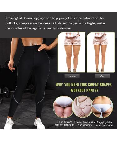 TrainingGirl Neoprene Sauna Leggings: Slimming Compression Capris for Weight Loss - Medium, Jet Black - Buy Online on GoSupps.com