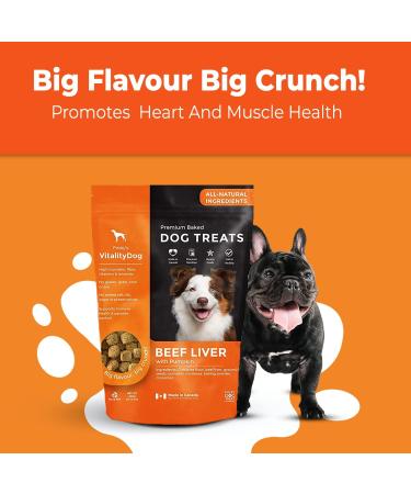Vitality Dog Beef Liver with Pumpkin - Premium Baked Dog Treats - Training Treats for Dogs Pet Treats Dog Snacks - Made in Canada Grain Free Human Grade 400g / 14.1oz Beef Liver with Pumpkin 400 g (Pack of 1) - Buy Online on GoSupps.com