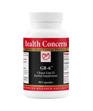 Health Concerns GB-6 Gallbladder Support Supplement Chuan Lian Zi Herbal Formula Natural Gallstone Support Bupleurum Turmeric Dandelion Root Extracts Chinese Herbal Capsules 90 Capsules 90 Count (Pack of 1)