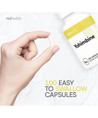 Nui Nutra Yohimbine HCl Extra Strength Supplement 5mg - 100 Capsules | Yohimbe Bark Extract for Energy, Endurance & Body Composition | Buy Now - Buy Online on GoSupps.com