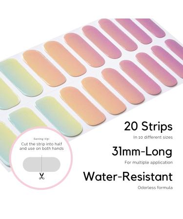 Buy Nailog Self-Adhesive Nail Foils - 20PC UV Hardening Long-Lasting Gel Nail Strips Perfect Gift for Women & Mother's Day - Dazzling Rainbow Design - Buy Online on GoSupps.com