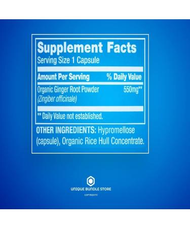 Unique Bundle Store Ginger Root 550mg 100 Vegetarian Capsules Organic Ginger Root Powder Supplement Ginger Extract Ginger Supplements Halal and Kosher Gluten Free (Pack of 1) 100 Count (Pack of 1) - Buy Online on GoSupps.com