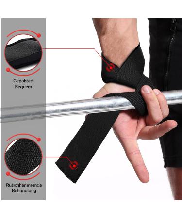 Mercuryal Train Aid Straps - Professional Bodybuilding & Powerlifting Lifting Straps for Men & Women | Fitness Gym Accessories in Black - Buy Online on GoSupps.com