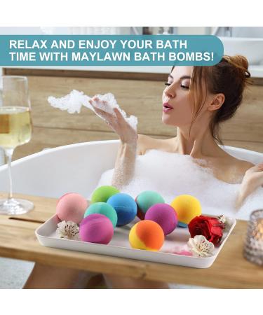 Maylawn Vegan Bath Bombs Gift Set - Ideal Mother's Day Present for Women - 9-Piece Handmade Fizzy Bubble Bath Bombs - Buy Online on GoSupps.com