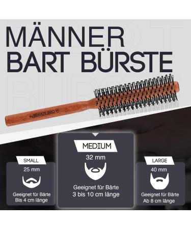 Beary Bro I Men's Beard & Hair Brush - 40mm Round Brush for Smooth Blow-Dry & Styling | Ideal for Medium to Long Hair - Buy Online on GoSupps.com